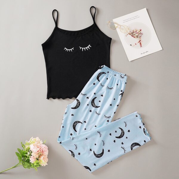 

Cartoon Graphic PJ Set, Multicolor