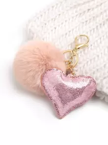 Llavero con corazón - Rosa vieja - Ver 1