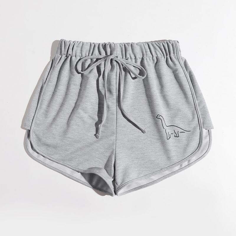 

Cartoon Dinosaur Dolphin Shorts, Light grey