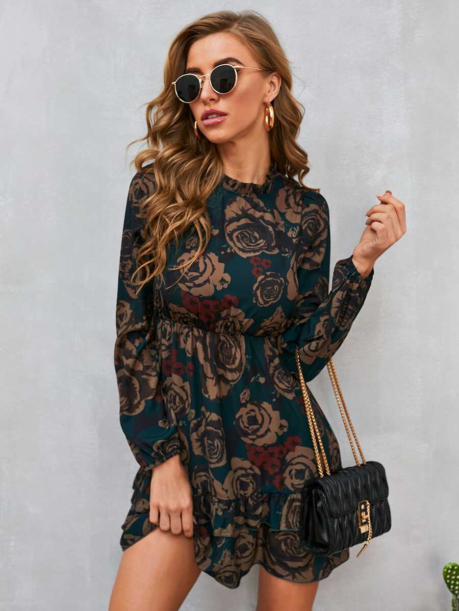 SHEIN Clasi Đầm Cắt ra Hoa Thanh lịch - Nhiều màu - Xem 1