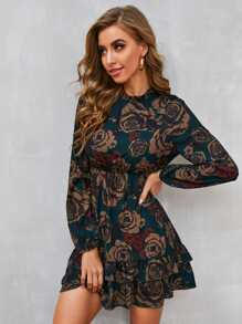 SHEIN Clasi Đầm Cắt ra Hoa Thanh lịch - Nhiều màu - Xem 4