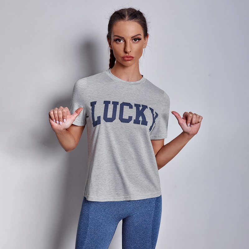 

Letter Graphic Sports Tee, Grey