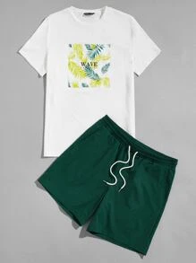 Manfinity Bộ hai mảnh Nam Túi Nhiệt đới Kỳ nghỉ - Nhiều màu - Xem 1