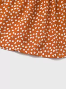 SHEIN Young Girl Ditsy Floral Print Bow Front Cami Dress - Ginger - View 4