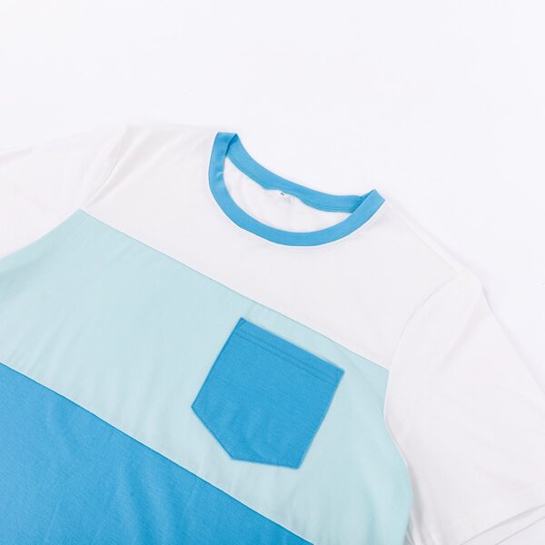 

Men 1pc Colorblock Pocket Front Tee, Multicolor