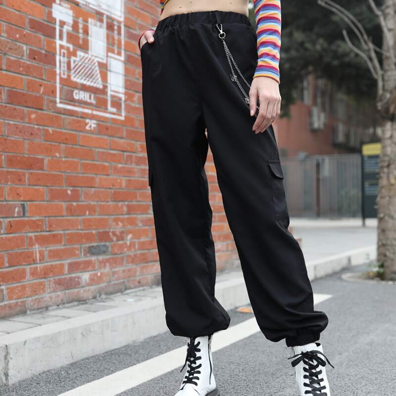 

Chain Cargo Joggers, Black