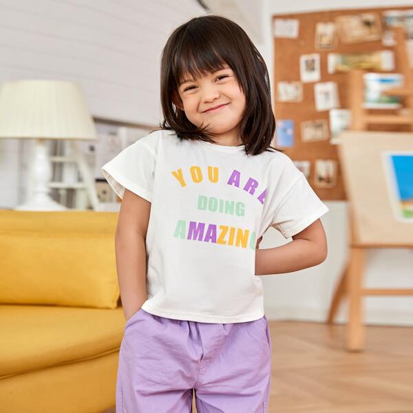 

Toddler Girls Slogan Graphic Tee, White