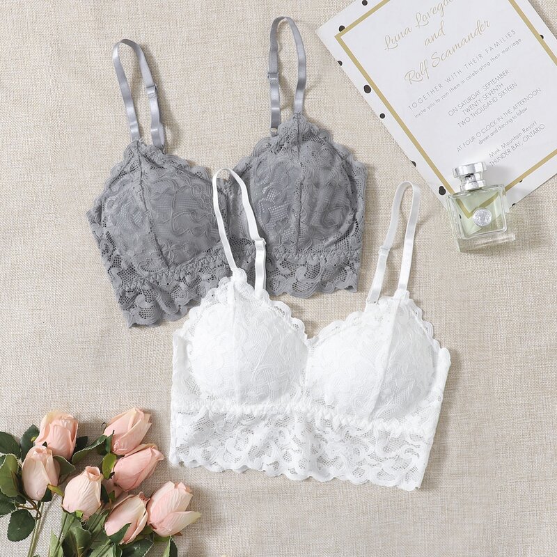 

2pack Lace Bralette Set, Multicolor