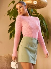 SHEIN Pearl Beaded Jumper - Baby Pink - View 5