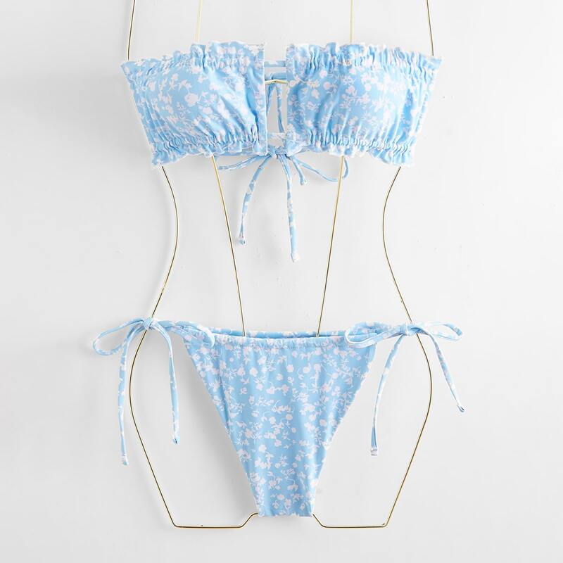 

Ditsy Floral Frill Bikini Swimsuit, Multicolor