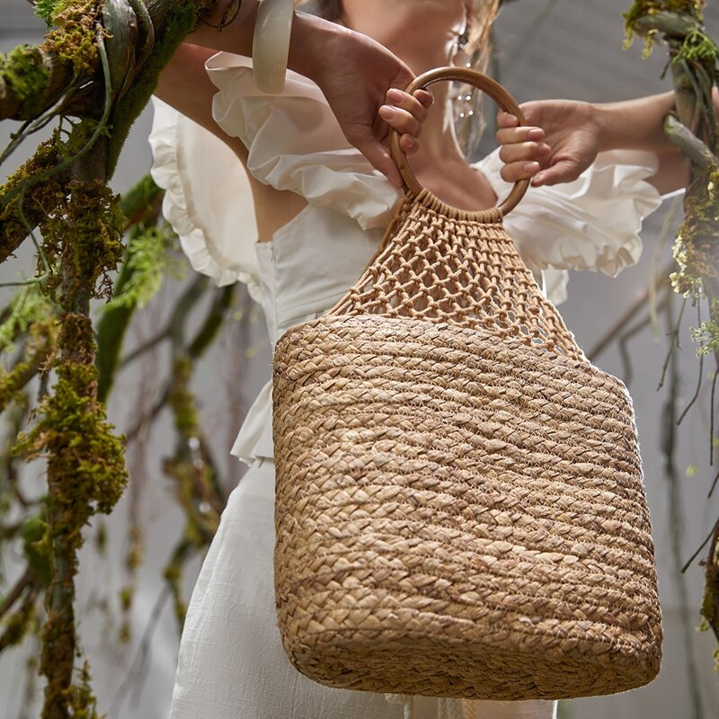 

Braided Bucket Bag, Apricot