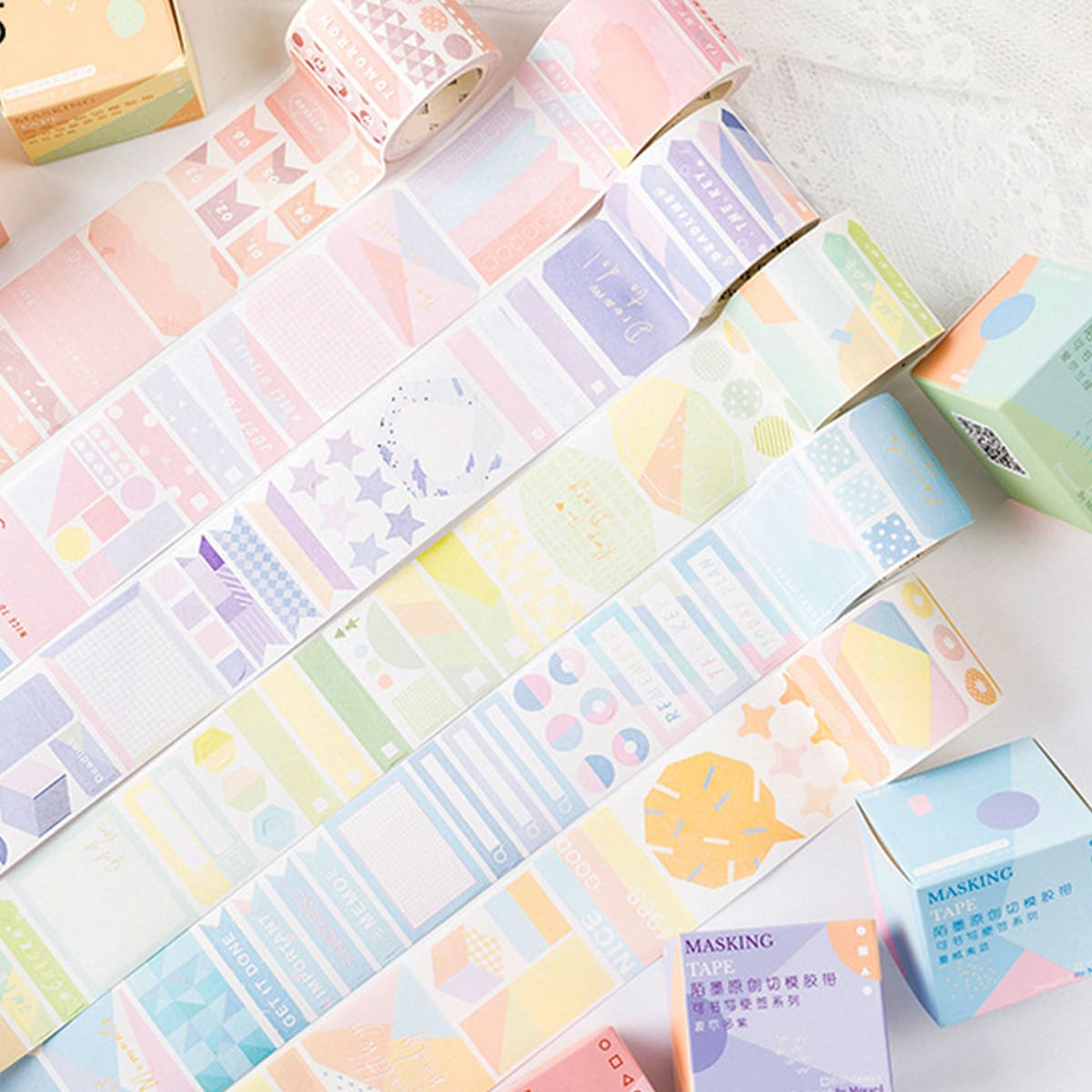 

1box Mixed Pattern Random Decorative Tape, Multicolor
