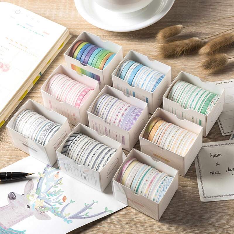 

10rolls Mixed Pattern Random Decorative Tape, Multicolor