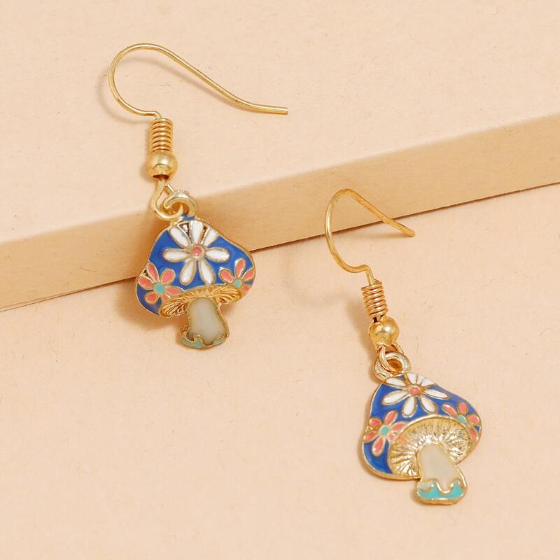 

Floral Mushroom Drop Earrings, Multicolor