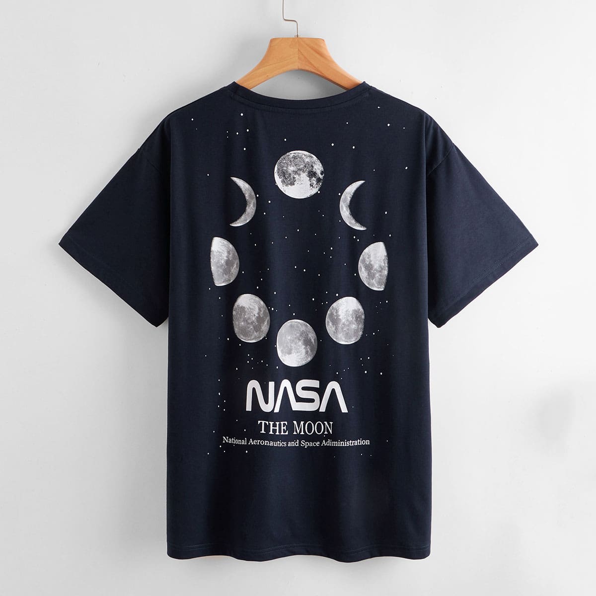 

Moon & Letter Graphic Tee, Navy blue