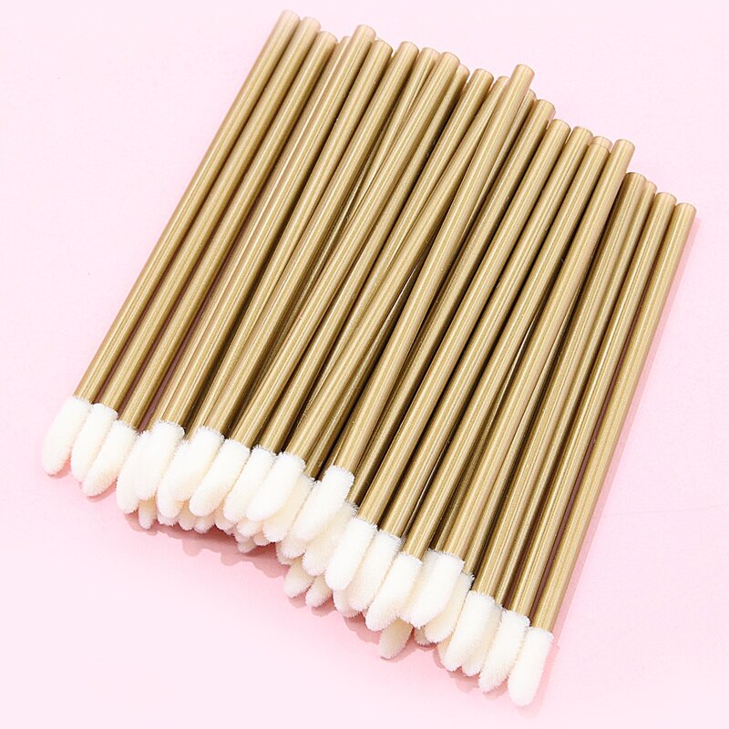 

50pcs Disposable Lip Brush, Gold