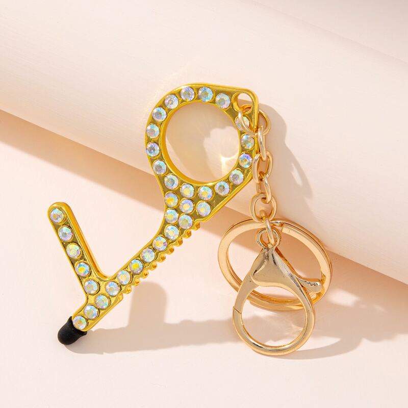 

Rhinestone Touch Screen Keychain, Gold