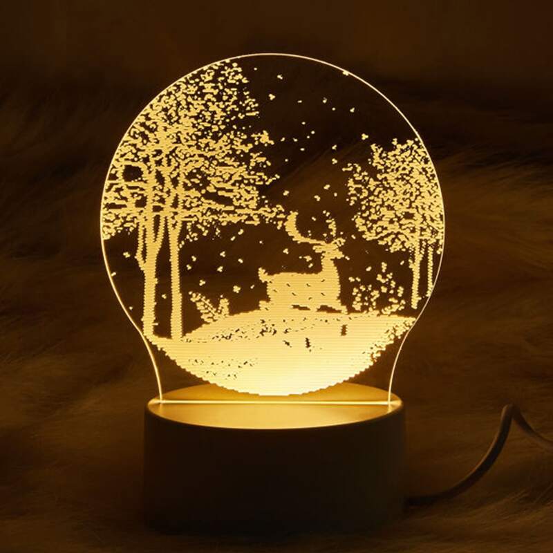 

1pc 3D Deer Night Light, White
