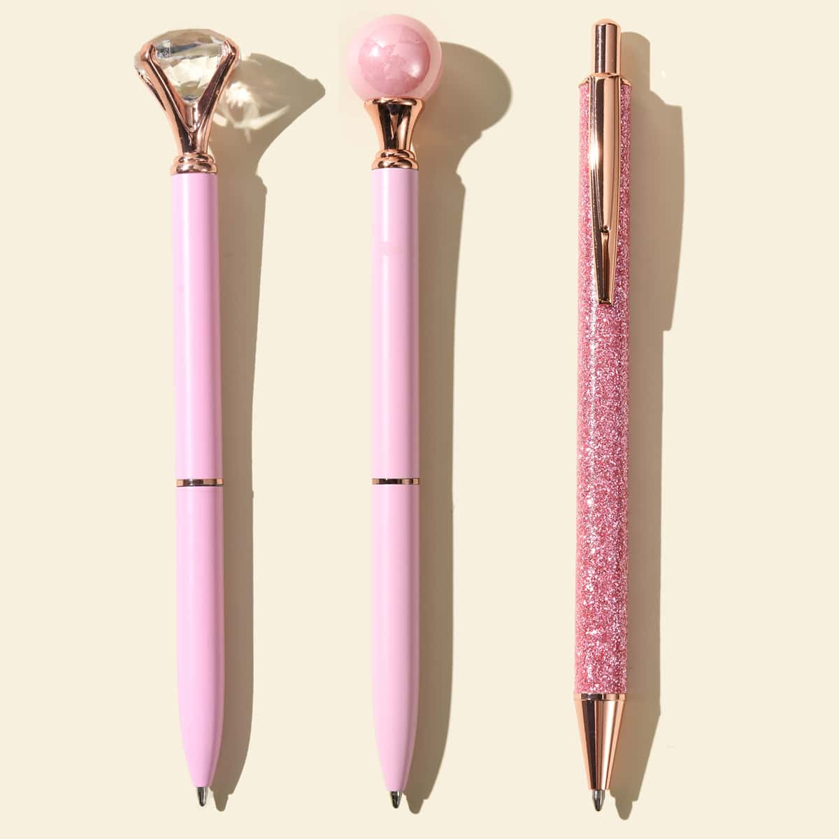 

3pcs Diamond Ballpoint Pen Set, Black