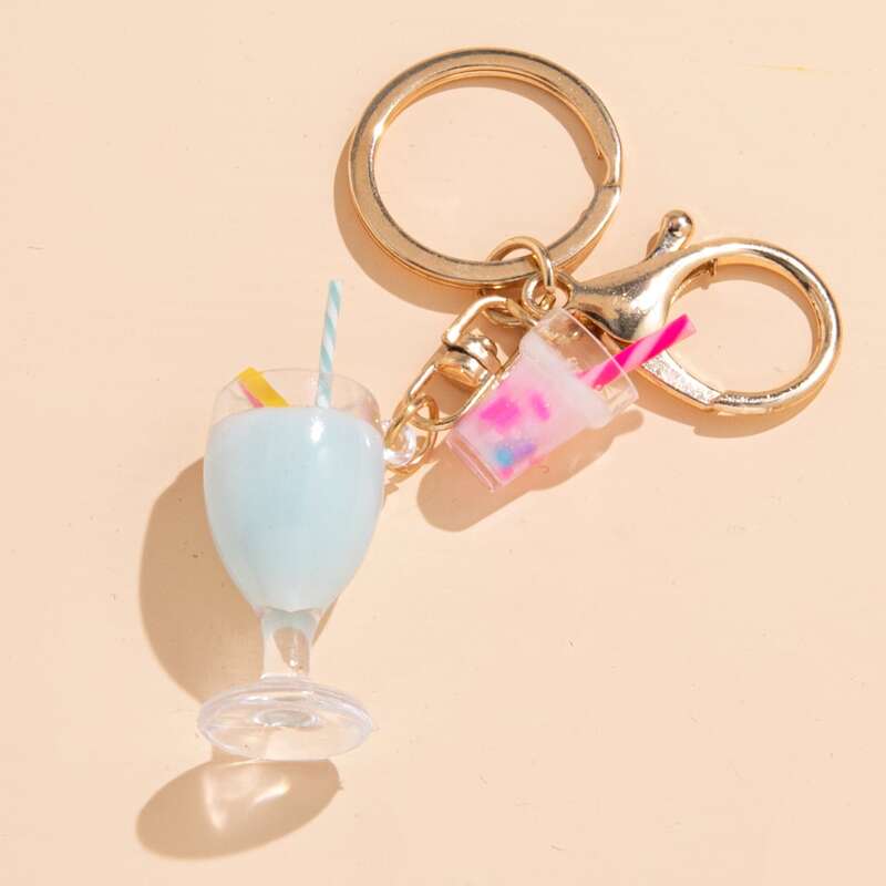 

Beverages Pendant Keychain, Blue