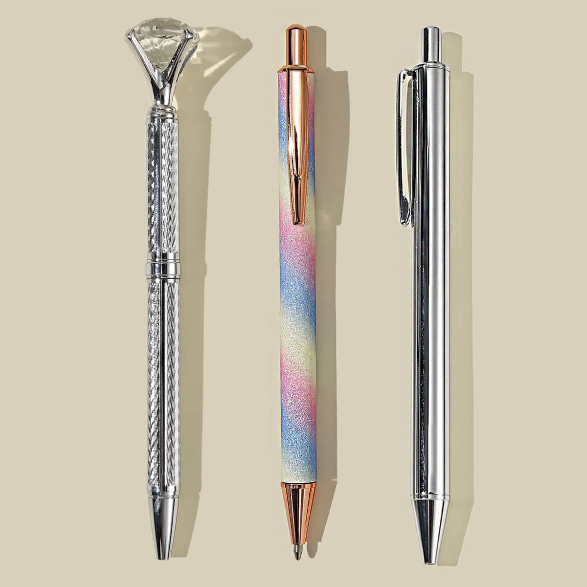 

3pcs Diamond Ballpoint Pen Set, Black