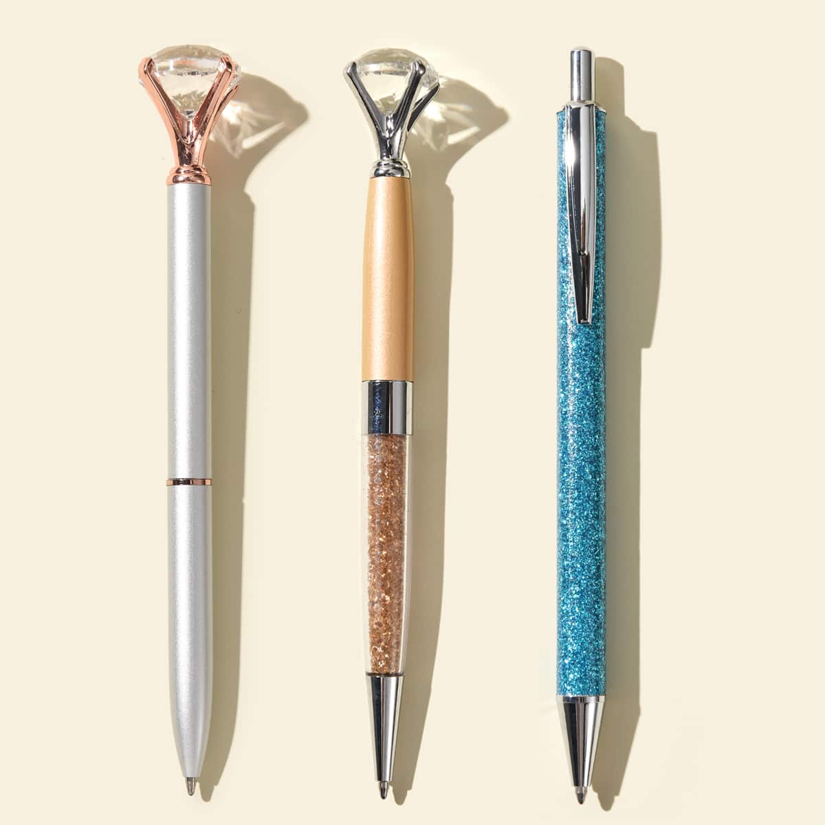 

3pcs Diamond Ballpoint Pen Set, Black