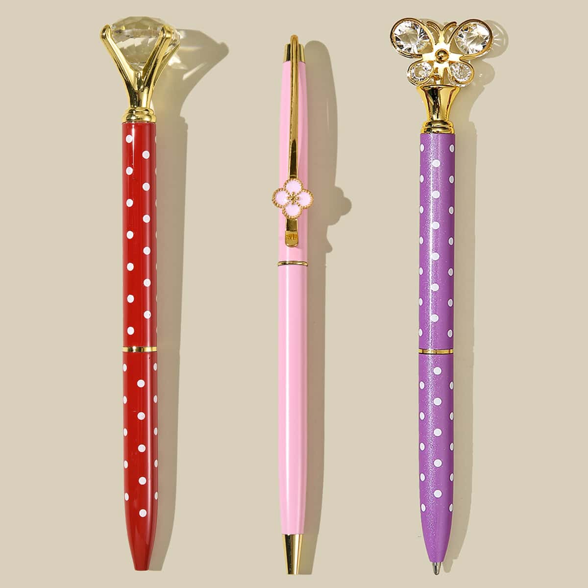 

3pcs Diamond Ballpoint Pen Set, Black