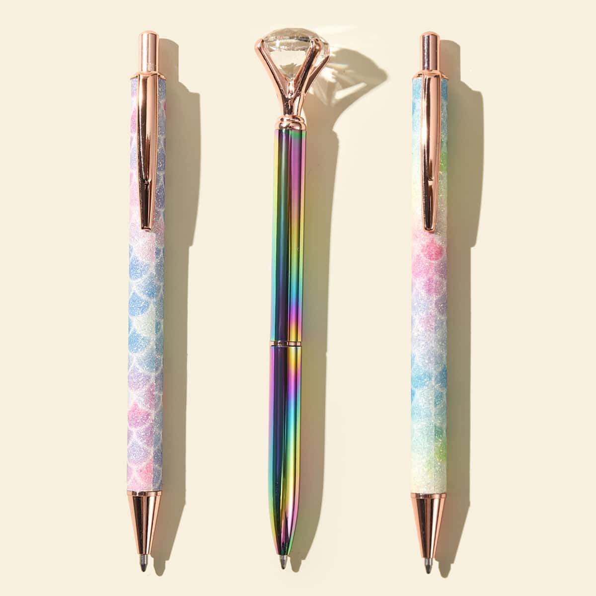 

3pcs Diamond Ballpoint Pen Set, Black