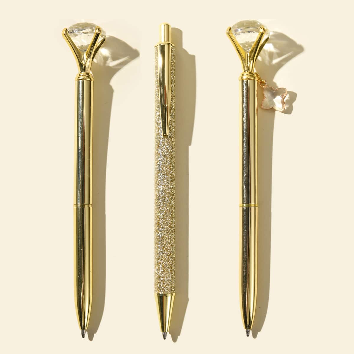 

3pcs Diamond Ballpoint Pen Set, Black