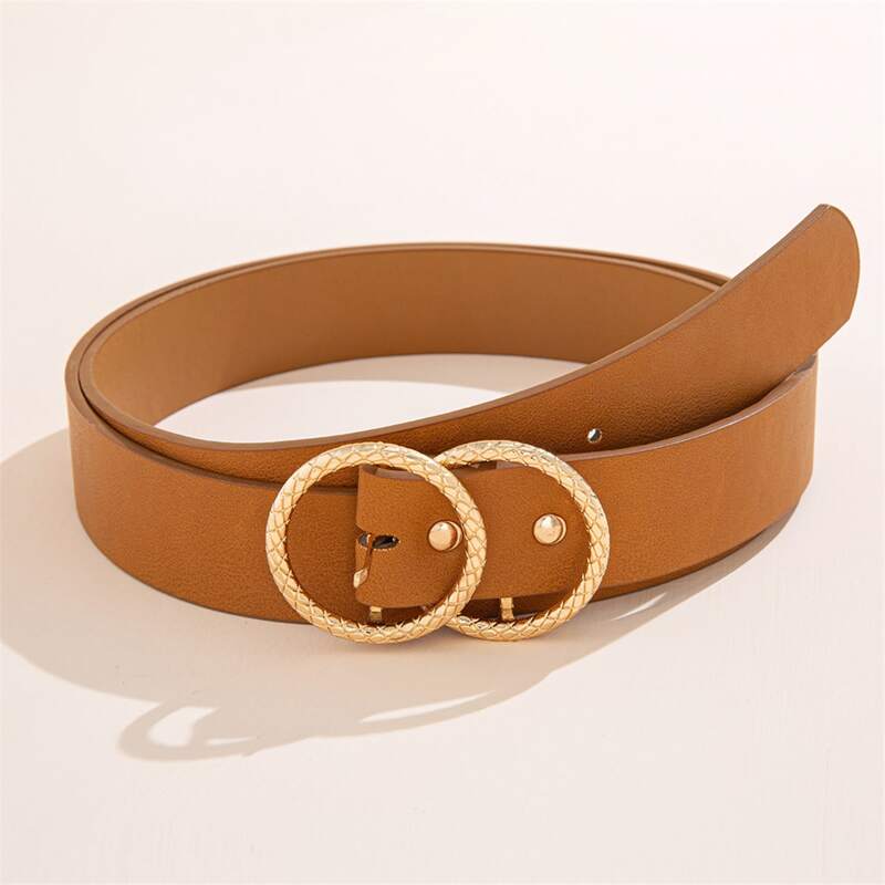 

Double Ring Buckle Belt, Camel
