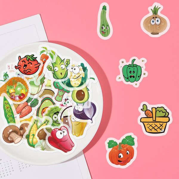 

40pcs Vegetables Pattern Sticker, Multicolor
