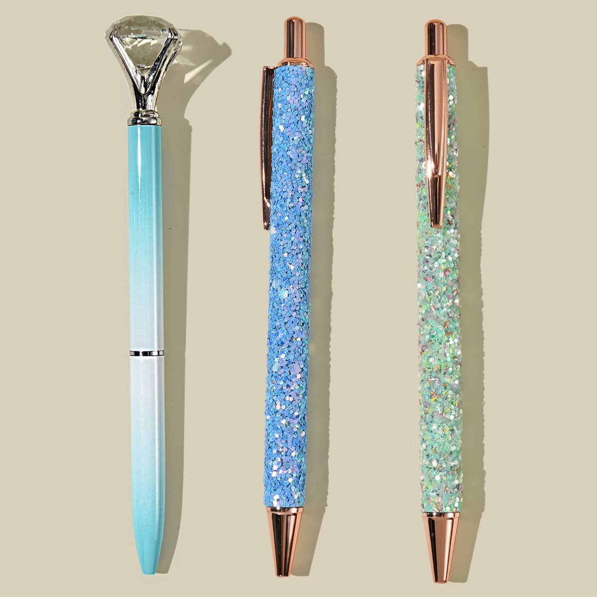 

3pcs Diamond Ballpoint Pen Set, Black