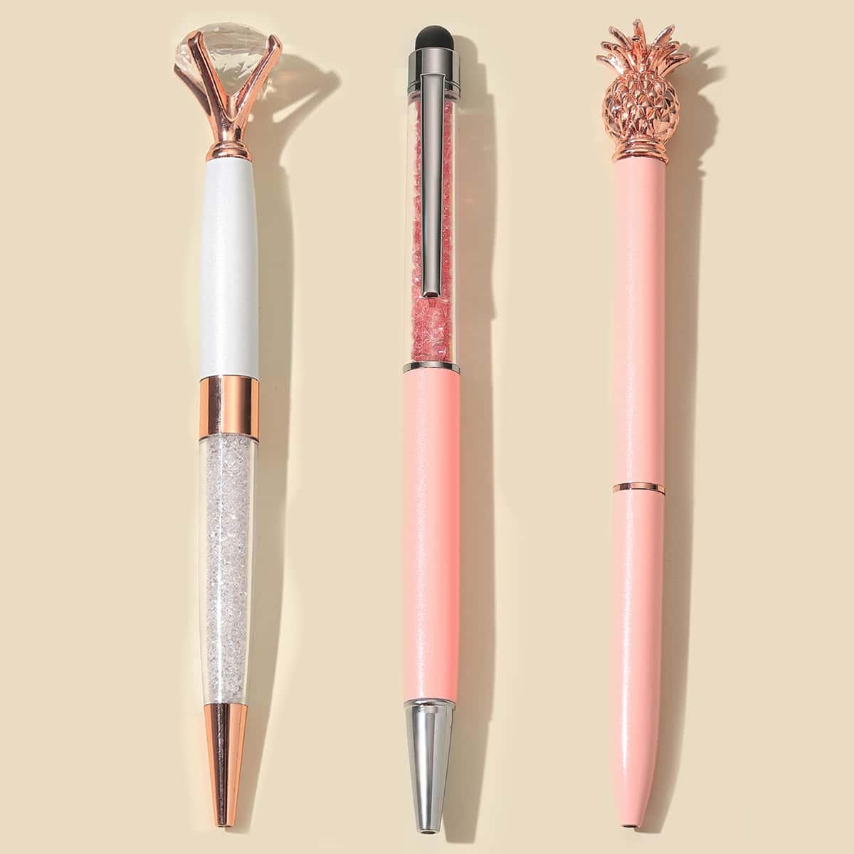 

3pcs Diamond Ballpoint Pen Set, Black