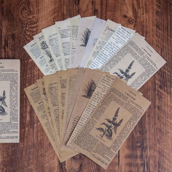 

60pcs Plant Print Random Material Paper, Multicolor