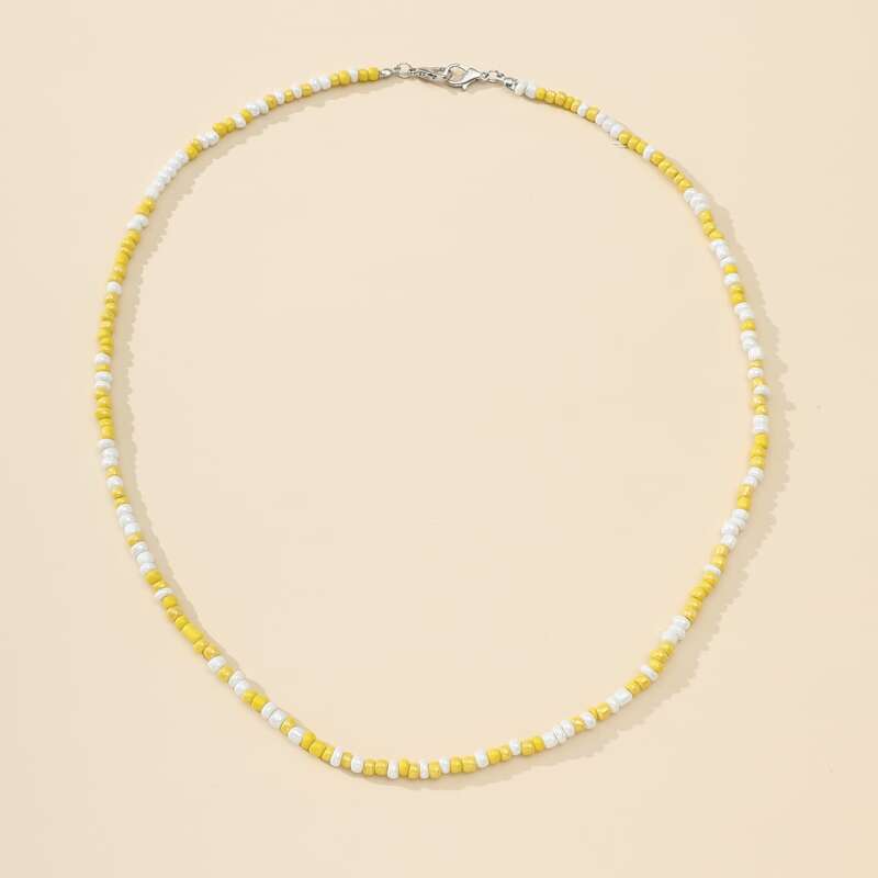 

1pc Beaded Necklace, Multicolor