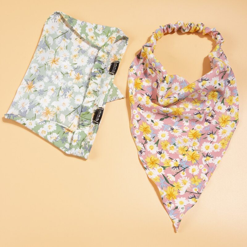 

2pcs Flower Print Hair Band, Multicolor