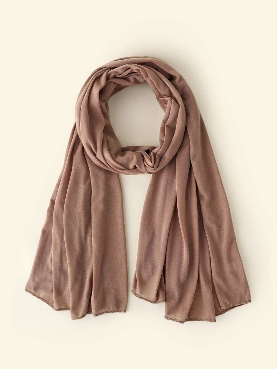 Plain Chiffon Scarf Winter Fall - Camel - View 1