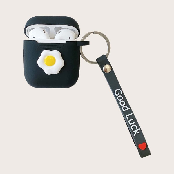 

Egg Pattern Silicone Airpods Case, Black