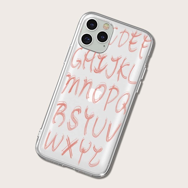 

Letter Graphic Clear iPhone Case, Multicolor