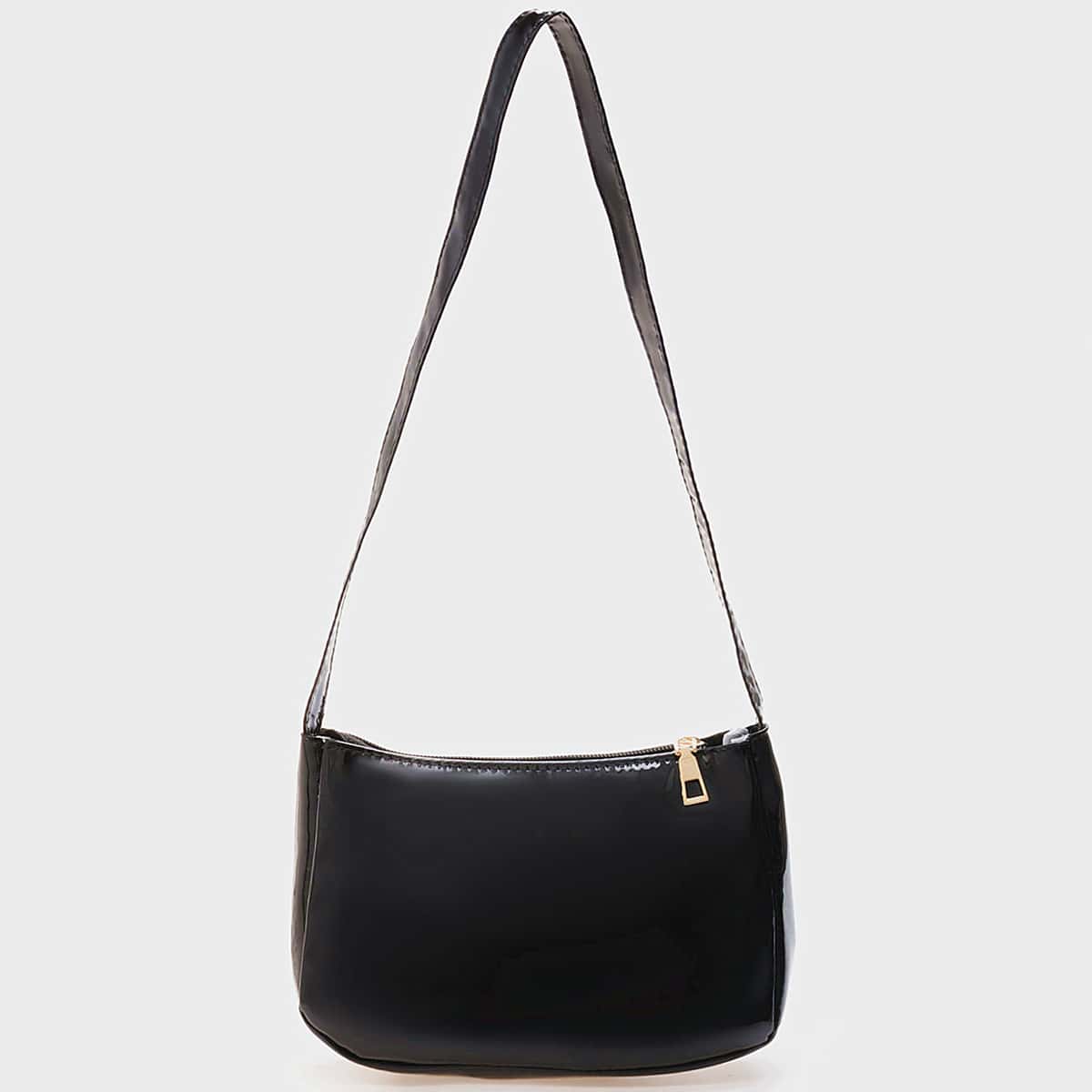 

Solid Baguette Bag, Black
