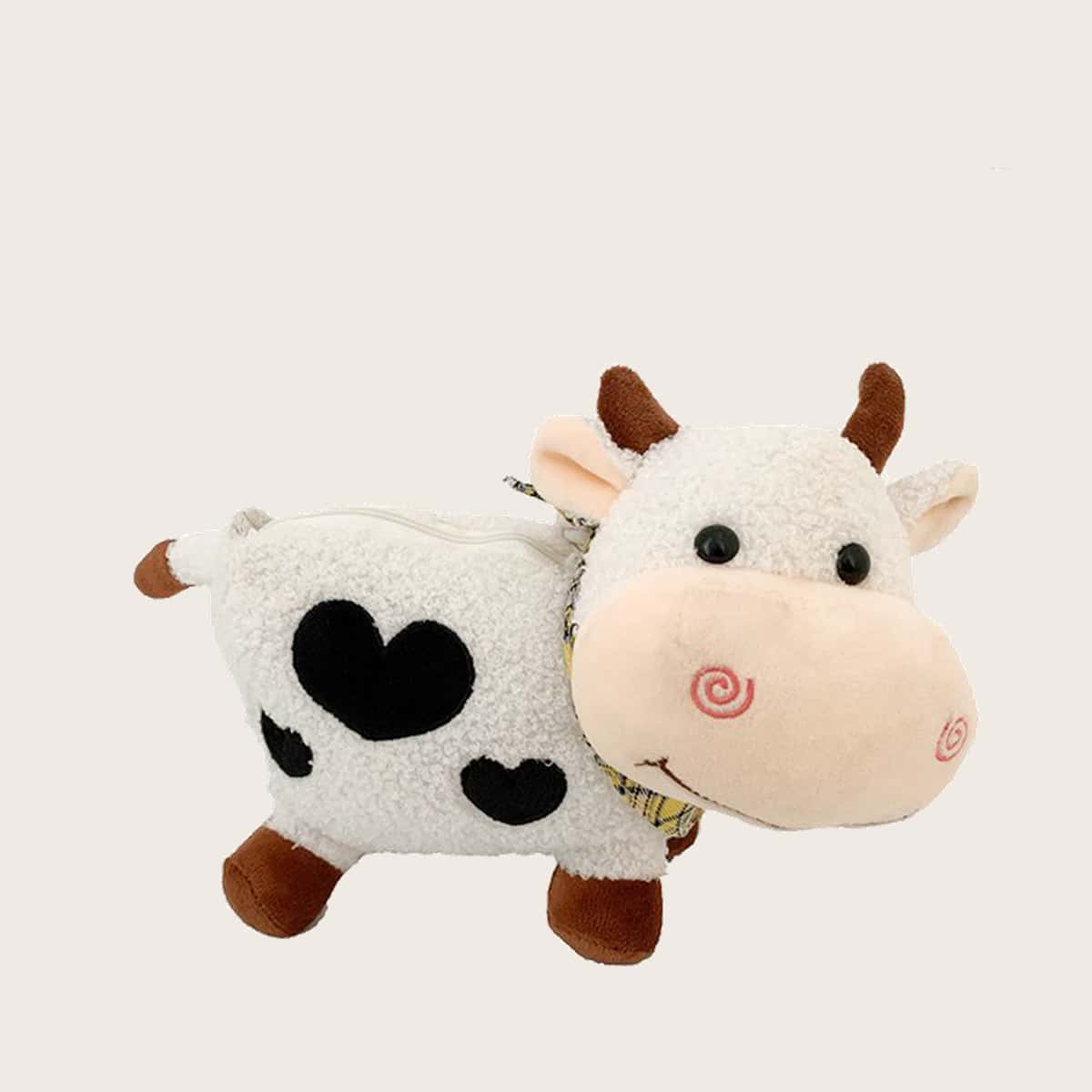 

Cartoon Cow Shaped Crossbody Bag, Multicolor