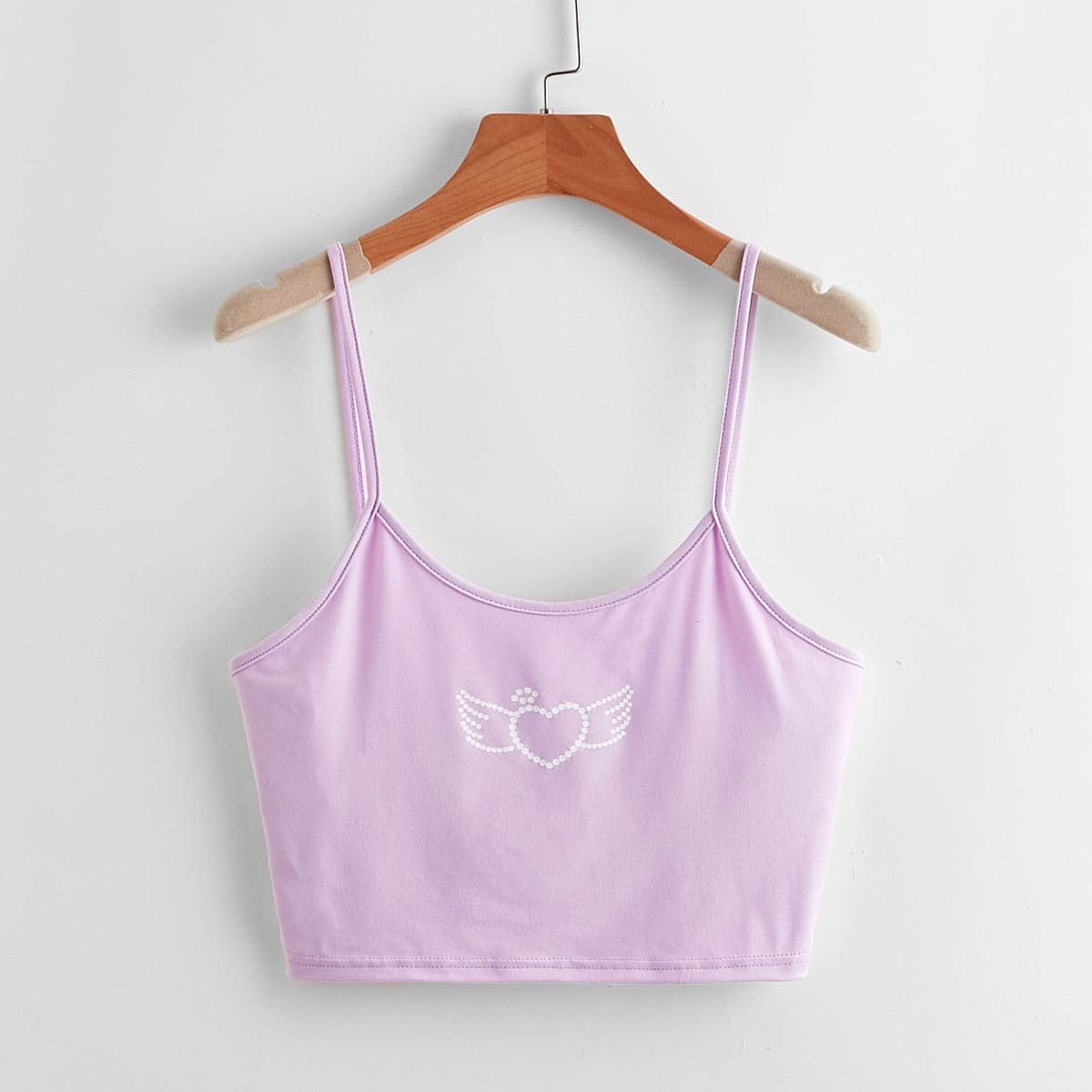 

Heart Pattern Crop Cami, Lilac purple