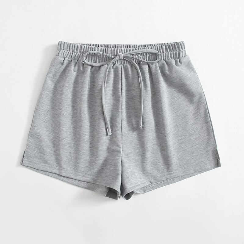 

Solid Drawstring Shorts, Light grey