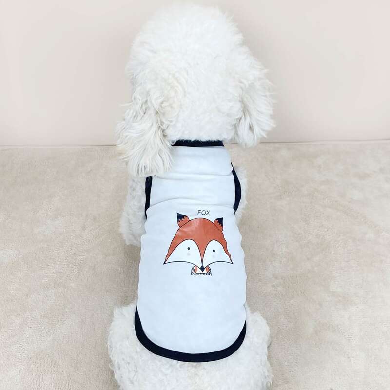 

Fox Pattern Contrast Binding Pet Tank, Multicolor