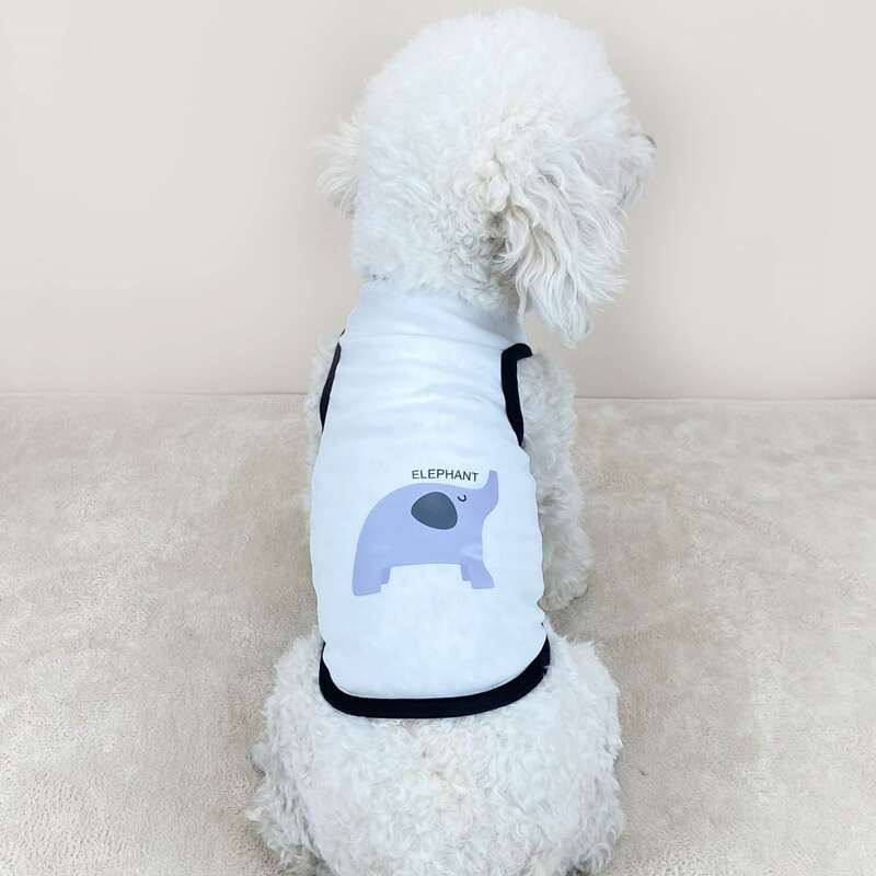 

Elephant Pattern Contrast Binding Pet Tank, Multicolor