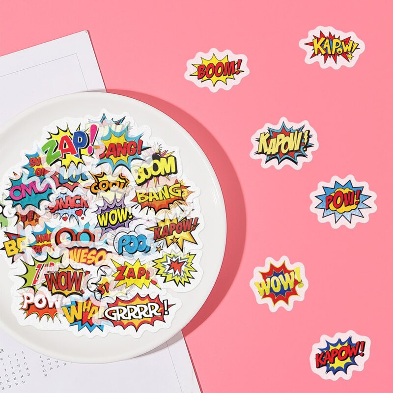 

40pcs Letter Graphic Sticker, Multicolor