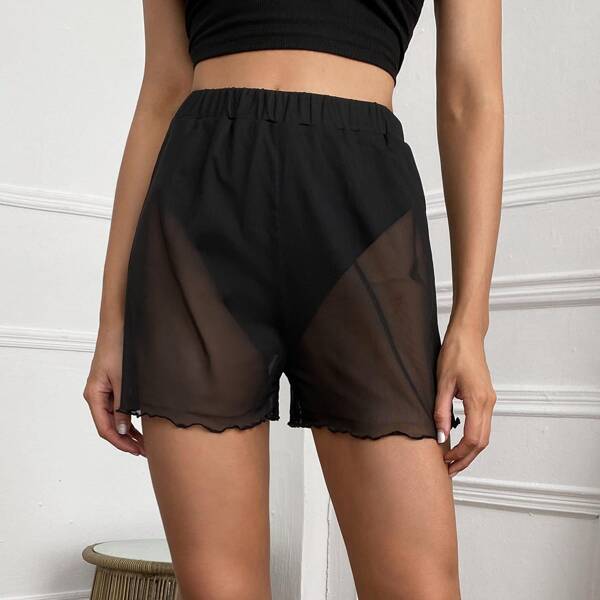 

Lettuce Trim Solid Shorts, Black