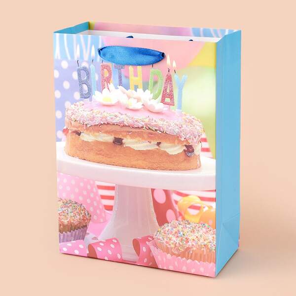 

Cake Print Paper Gift Bag, Multicolor