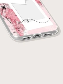 地圖圖案相框設計iPhone手機殼 - 粉色 - 查看 3