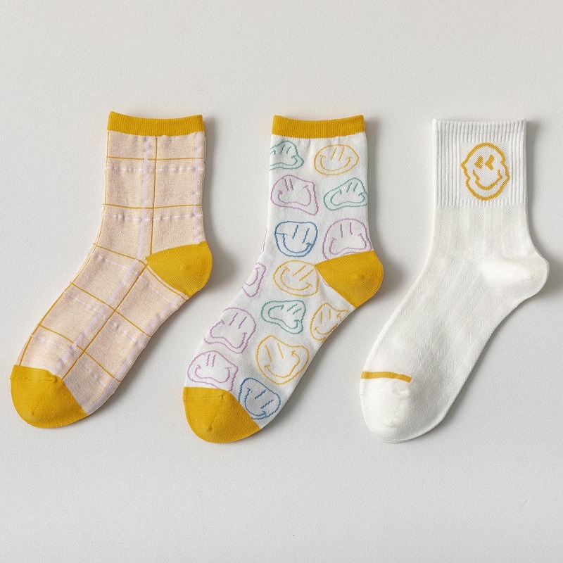 

3pairs Cartoon Crew Socks, Multicolor